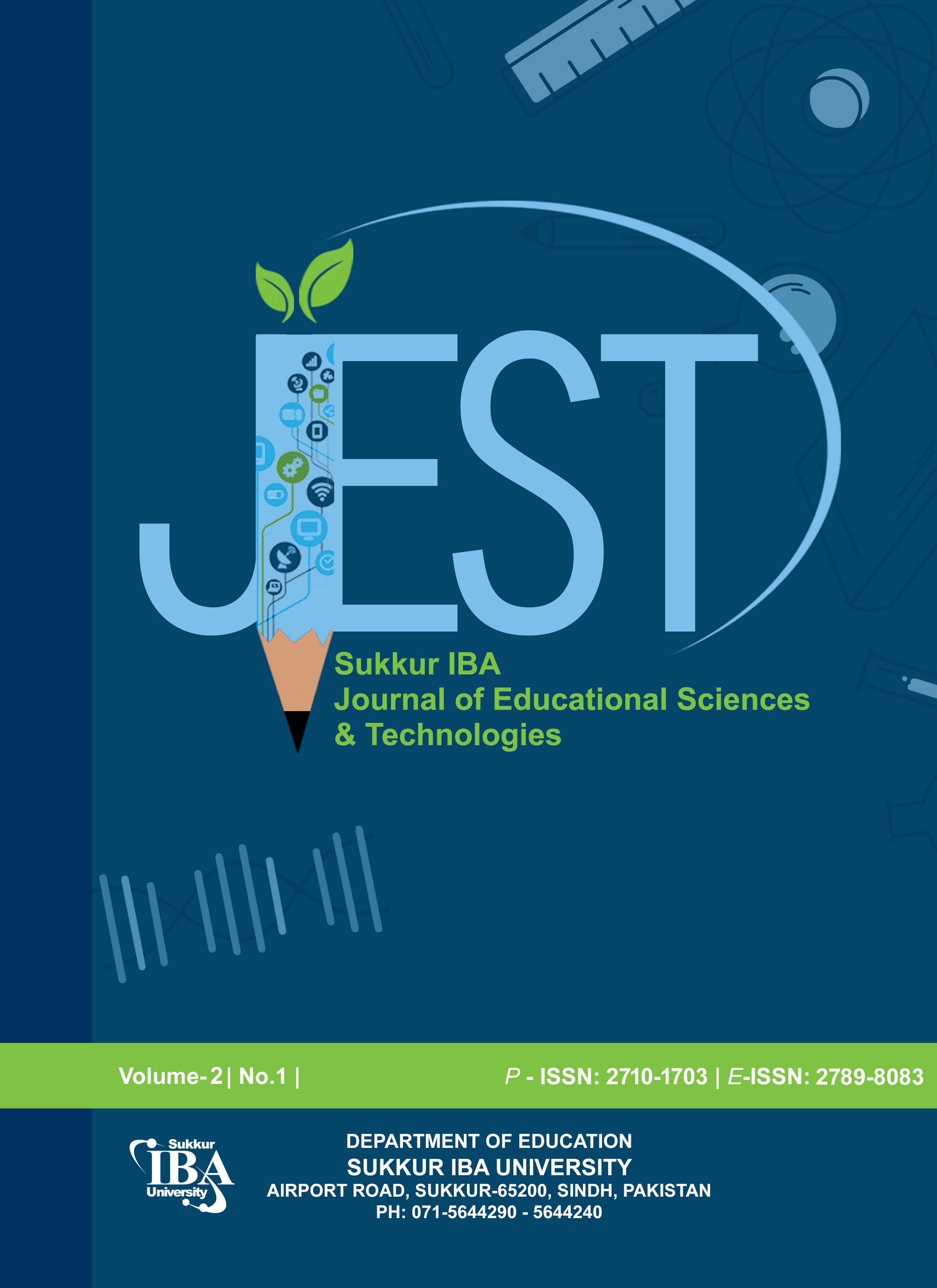 					View Vol. 2 No. 1 (2022): January– June  Sukkur IBA Journal of Educational Sciences & Technologies - SJEST
				